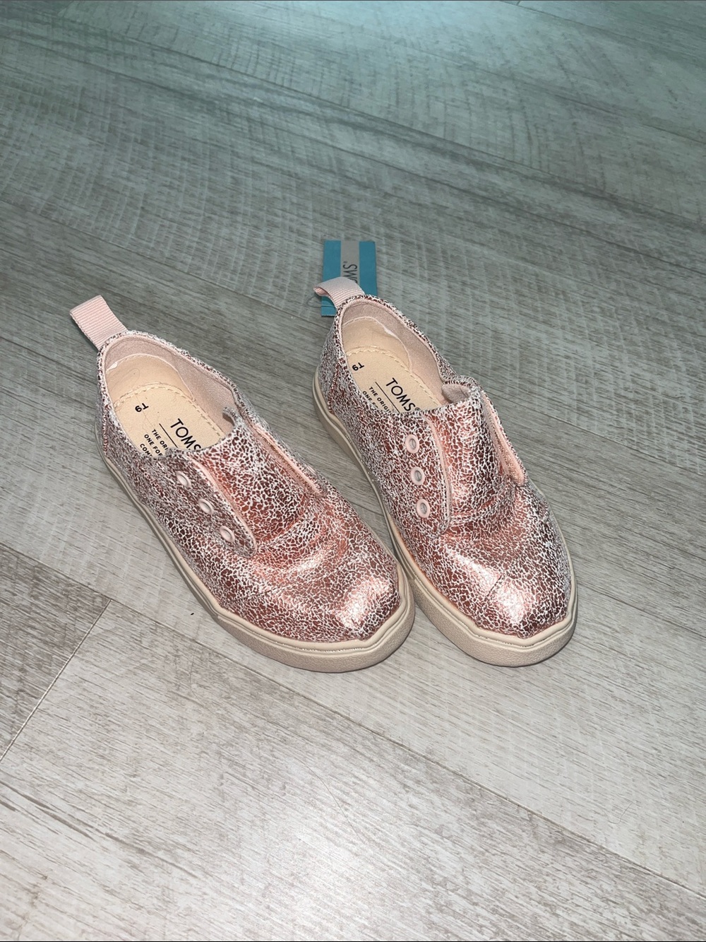 TOMS Kids Metallic Rose Slip-On Sneakers